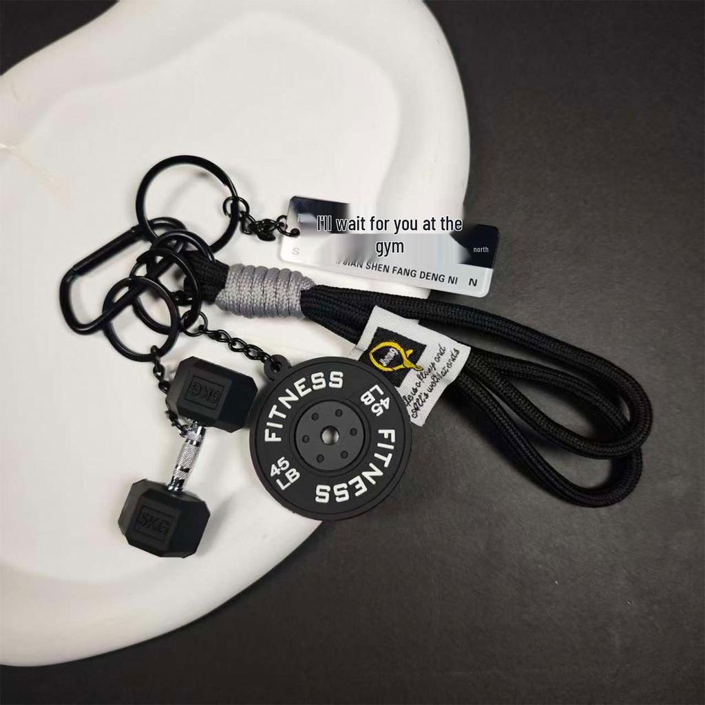 Nyckelringserie Fitness: Hantel, Kettlebell & Vikt Miu Väska Hänge Berlock Tillbehör för Par