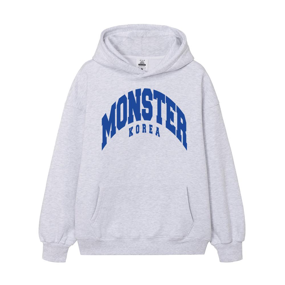 Korea Monster Km04 Monster Oversized Hoodie White Melange L/Free