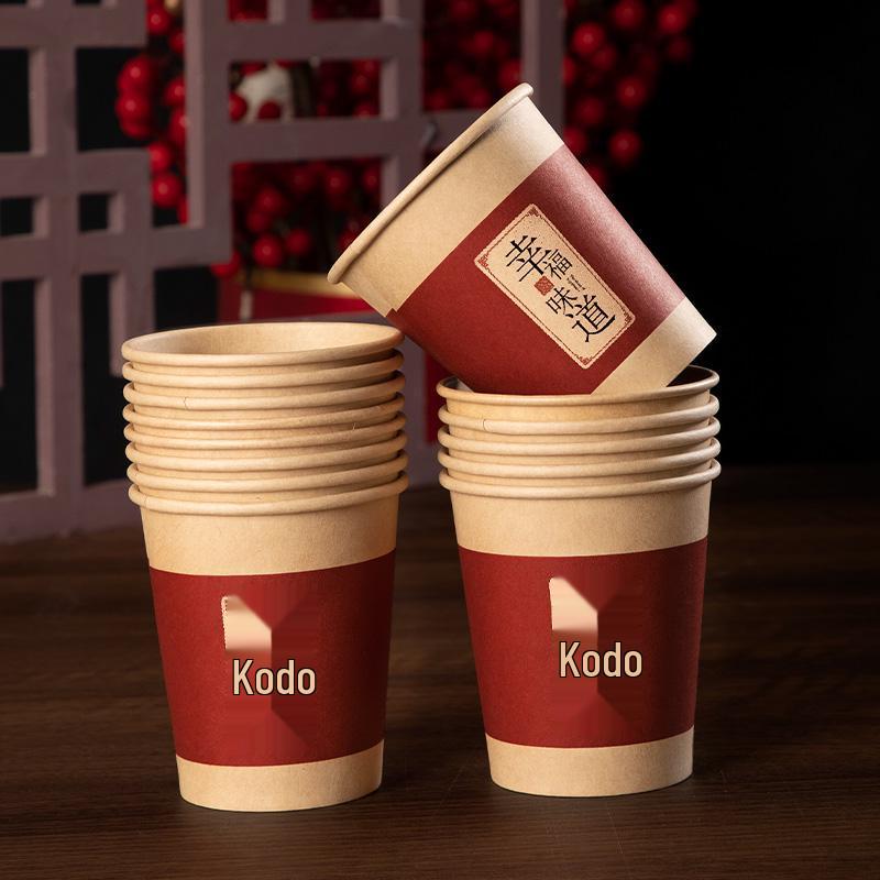 Disposable Red Wedding Tea Cups - Festive Thickened Design for Ceremony Joy