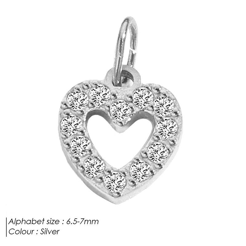 Europäischer & Amerikanischer Vollpavé Diamant Edelstahl Buchstabenanhänger mit DIY Zirkon Halskette & Armband Optionen