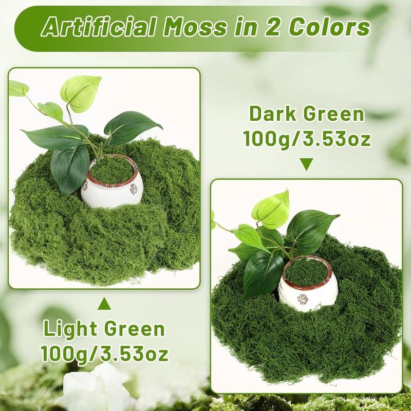 300/30g Artificial Green Moss Eternal Life Moss Grass Mini Landscape Fake Grass DIY Craft Faux Preserved Plant Moss Garden Decor