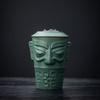 Bronze mask Sanxingdui gift portable travel tea set ceramic merchandise express cup business souvenir
