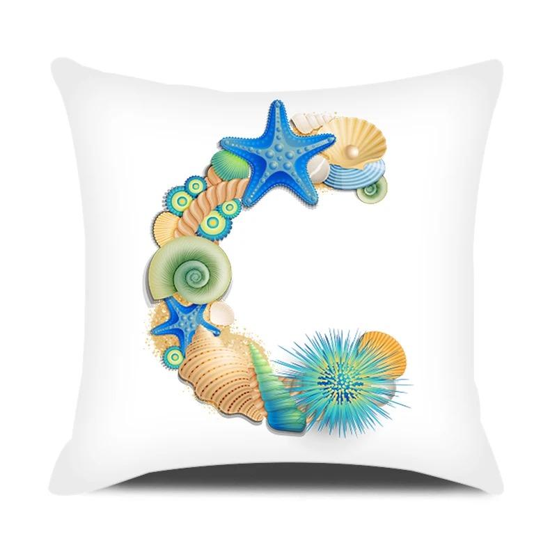 Față de pernă cu scrisori în stil oceanic, birou, sufragerie, ornamente pentru mașini, față de pernă