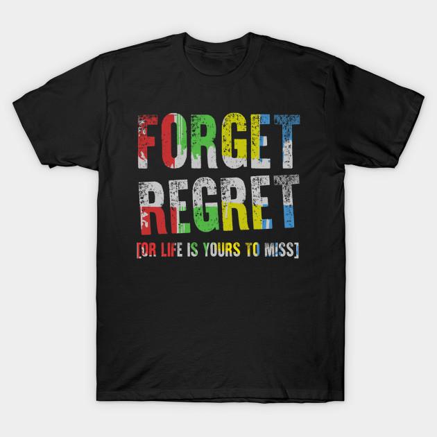 

Men Black Print T-shirt Forget Regret No-Cut Transfer Paper Print Cotton Tshirt S чёрный