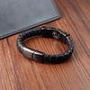 Totem Bracelet Leather Woven Leather, Black Leather Bracelet Bracelet