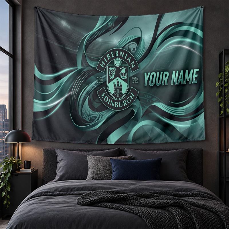 Personalized Tapestry Wall Hanging Hibernian FC Pattern Art Background Cloth