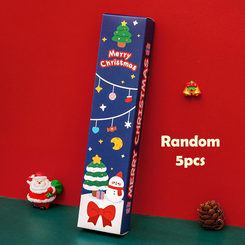 Neutral Pen Stationery Set Christmas Blind Box Five Piece Set Student Cute Christmas Surprise Gift
