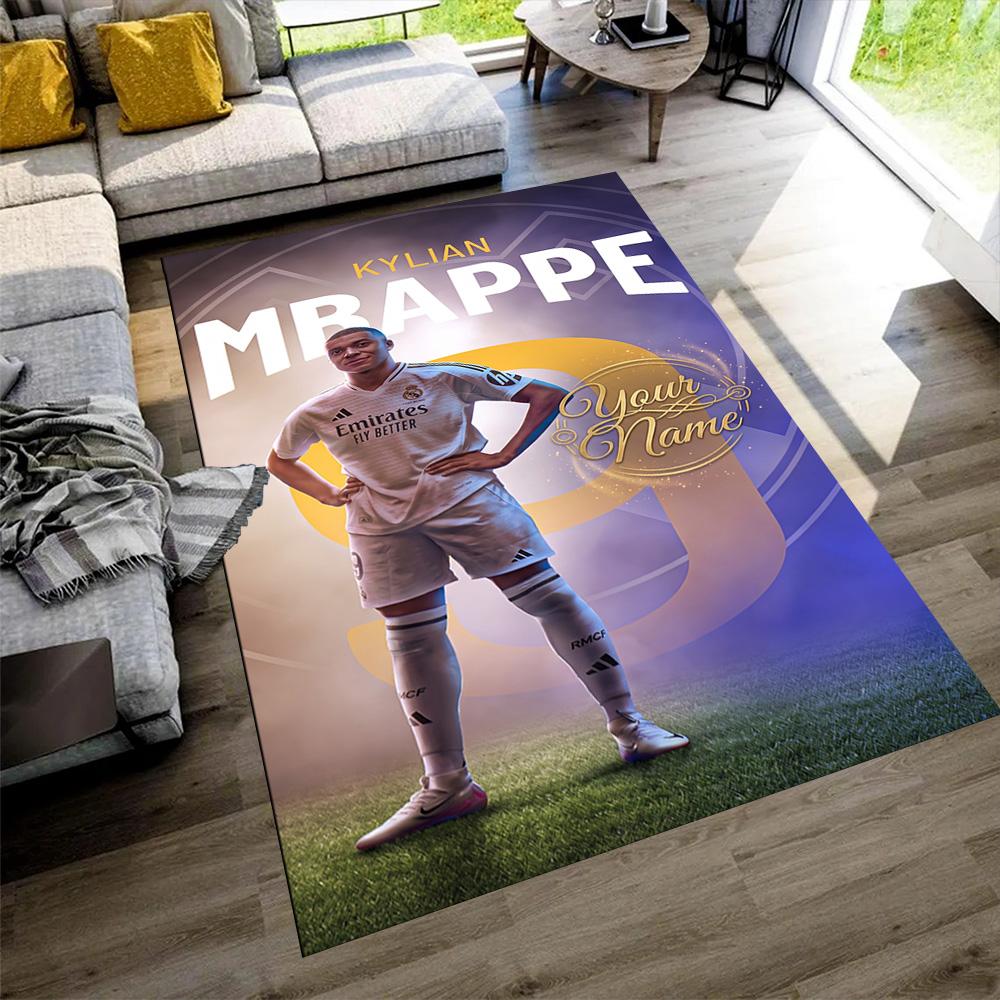 Mbappé Personalized Text Area Rug Perfect for Foyer Kitchen Balcony Dormitory Antislip Carpet Decorate Offices Birthday/Christmas Gift