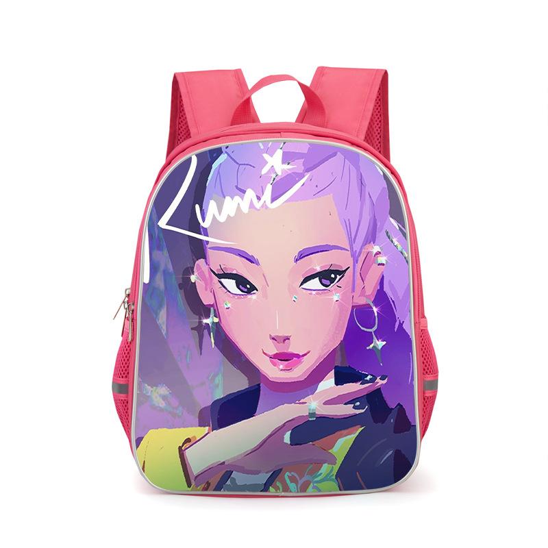 KPop Demon Hunters Kids Large Capacity Layered Backpack Students School Bags for Girls Boys Cartoon Bookbag Travel Backpack