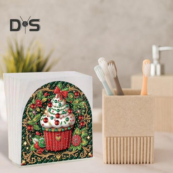Christmas Cake Cup Paper Towel Holder Tissue Stand for Home Office Decor Portable Kitchen Paper Towel Organizer Supplies