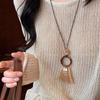 Bohemian Ceramic Necklace: Vintage Ethnic Long Sweater Chain & Zen Choker