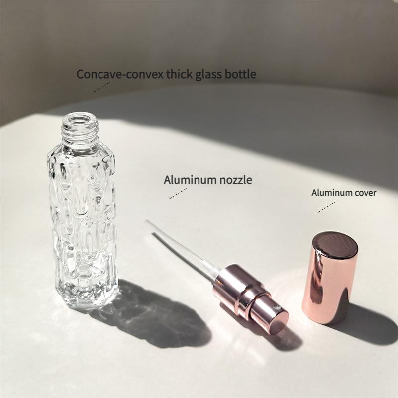 10/15ML Glass Perfume Spray Bottle Rose Gold Aluminum Refillable Atomizer Travel Bottle