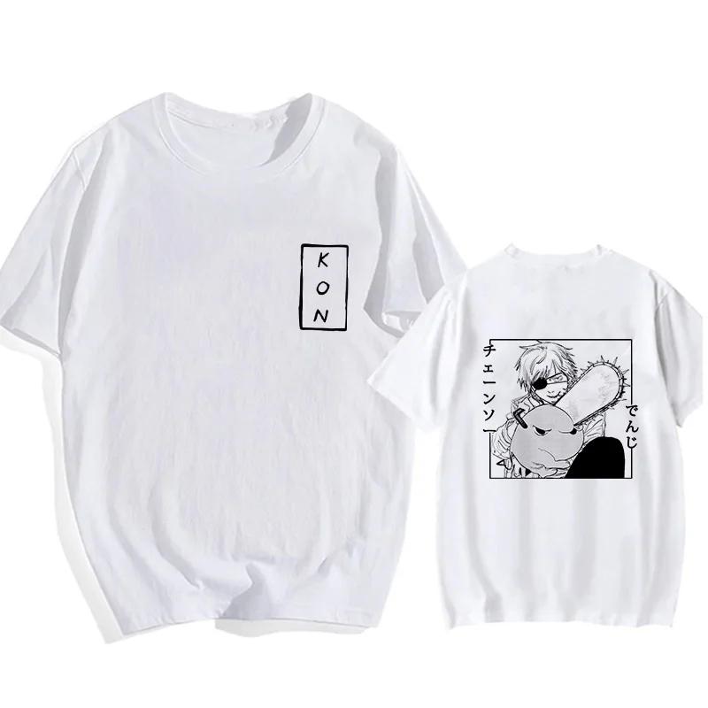 Japanese Anime Chainsaw Man T-shirt Pochita Cartoon Harajuku Makima Graphic Men's T-shirt Casual High-quality Comic T-shirt