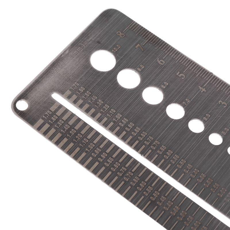 652F 0.1-10mm Screw Gauge Plate Diameter Measuring Gauge Stainless Steel Drill Bit Bolt Wire Gauge Drill Bit Bolt Wire Gauge