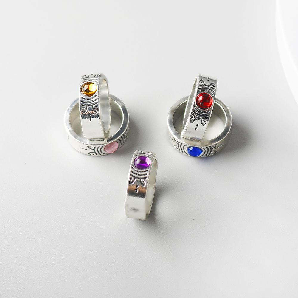 Magical Girl Madoka Magica Soul Gem Necklace & Ring Set COS Accessories
