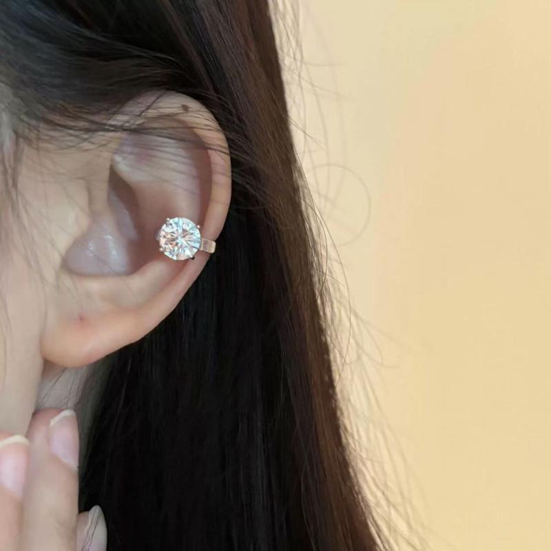 1 Pair Trendy Earring Jewelry Silver Round Zircon Earrings For Women Prevent Allergy Party Accessories Gift