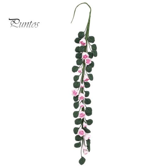 

1/12 миниатюрная искусственная роза гирлянда DIY кукольный дом сад пейзаж орнамент розовый