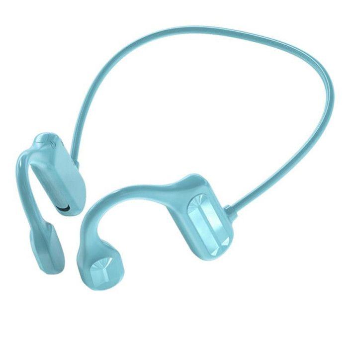 Casque à conduction osseuse - SHOP-STORY - Bluetooth 5.2 - Bleu - IPX5 - Autonomie 15h