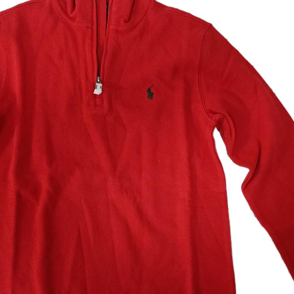 Polo Ralph Lauren Sweatshirt Ss24 Einfarbig Stehkragen Halbreißverschluss Langarm Kinder Oberteile Rot 323953023-006