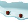 Women's Geometric Red Bean Mini Stud Earrings - Bean Paste Color, Versatile, Simple Niche Design