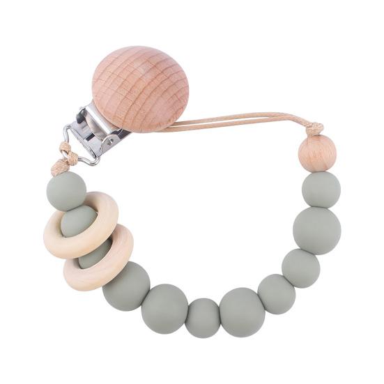 Pacifier Chain No Sharp Edge Food Grade Silicone Baby Infant Pacifier Clip Chain Teething Toy for Daily Use