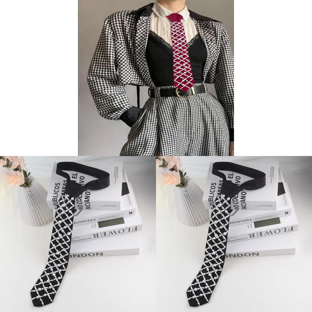 Arrow Style Business Tie With Pearl Accent For Men And Women Office Fashion