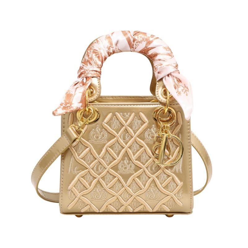 Heavy Industry Embroidery Versatile Princess Diana Bag New Silk Scarf Handbag Bag Women's Premium Shoulder Crossbody Bag