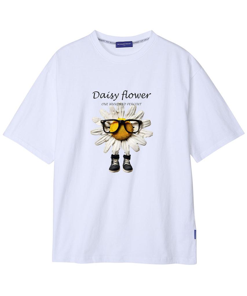 ONEHUNDREDPERCENT FOR WOMAN Ohpxharmonia Daisy With Glasses Semi-Oversized Short Sleeve T-Shirt