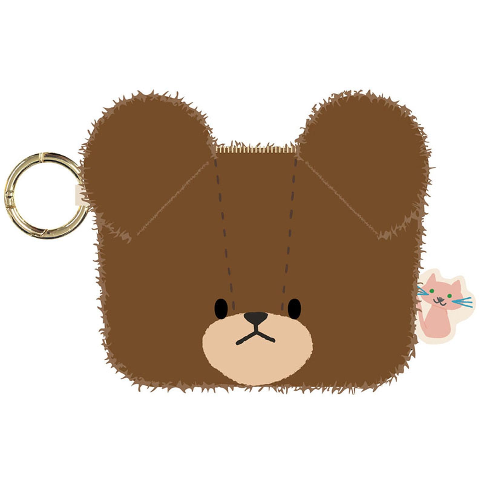 

Nakajima Corporation The Bear School Jackie and Cat Face Pouch H11 x W13 x D1cm 202130-24 Size