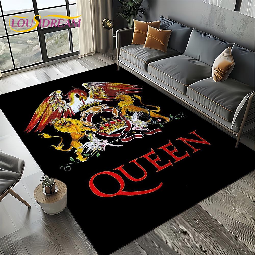 Klassiker Queen-Rockband Freddie Matta för Vardagsrum Sovrum Hem Soffdekoration, Barnområdesmatta Halkfri Golvmatta