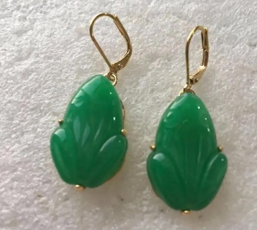 

Новый дизайн, серьги-лягушки с зеленым кварцитом и нефритом, модные украшения