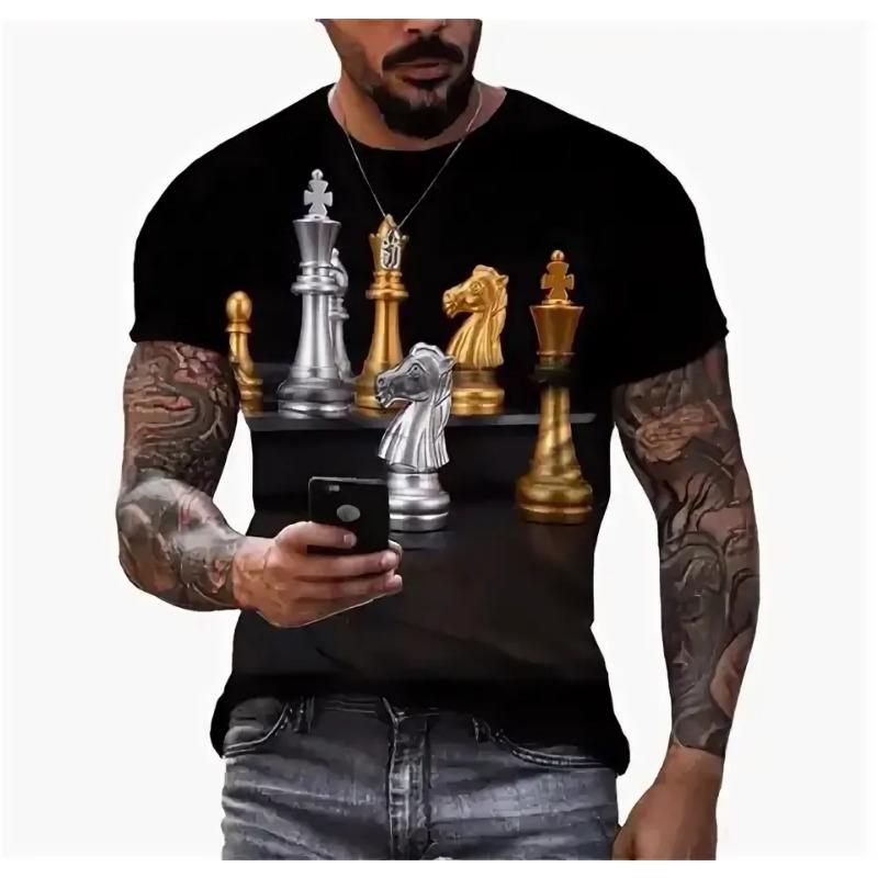

Мужская футболка с 3D-принтом, Классический дизайн, Повседневная, С коротким рукавом, Оверсайз, Уличная мода, Свободные футболки, Топы 6XL