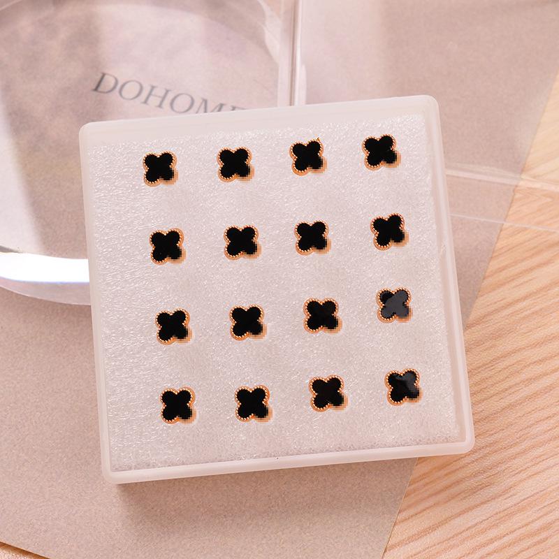 2025 Trendy Four-Leaf Clover Resin Stud Earrings for Women - Luxurious Niche Design