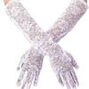 Summer Elegant Women Long Driving Gloves White Black sunscreen Gloves sexy Anti-UV Elasticity Lace Mesh Gloves Arm Warmer