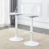 2-Pack Adjustable Bar Chair: Transparent Backrest + White Metal Legs, Height-Adjustable from 82-104 cm, 360 degrees Rotation.