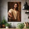 Christian Art Jesus Looks At Us And Reaches Out To Invite Us Poster Canvas for Room Decor for Living Room, Bedroom, or Office Decor