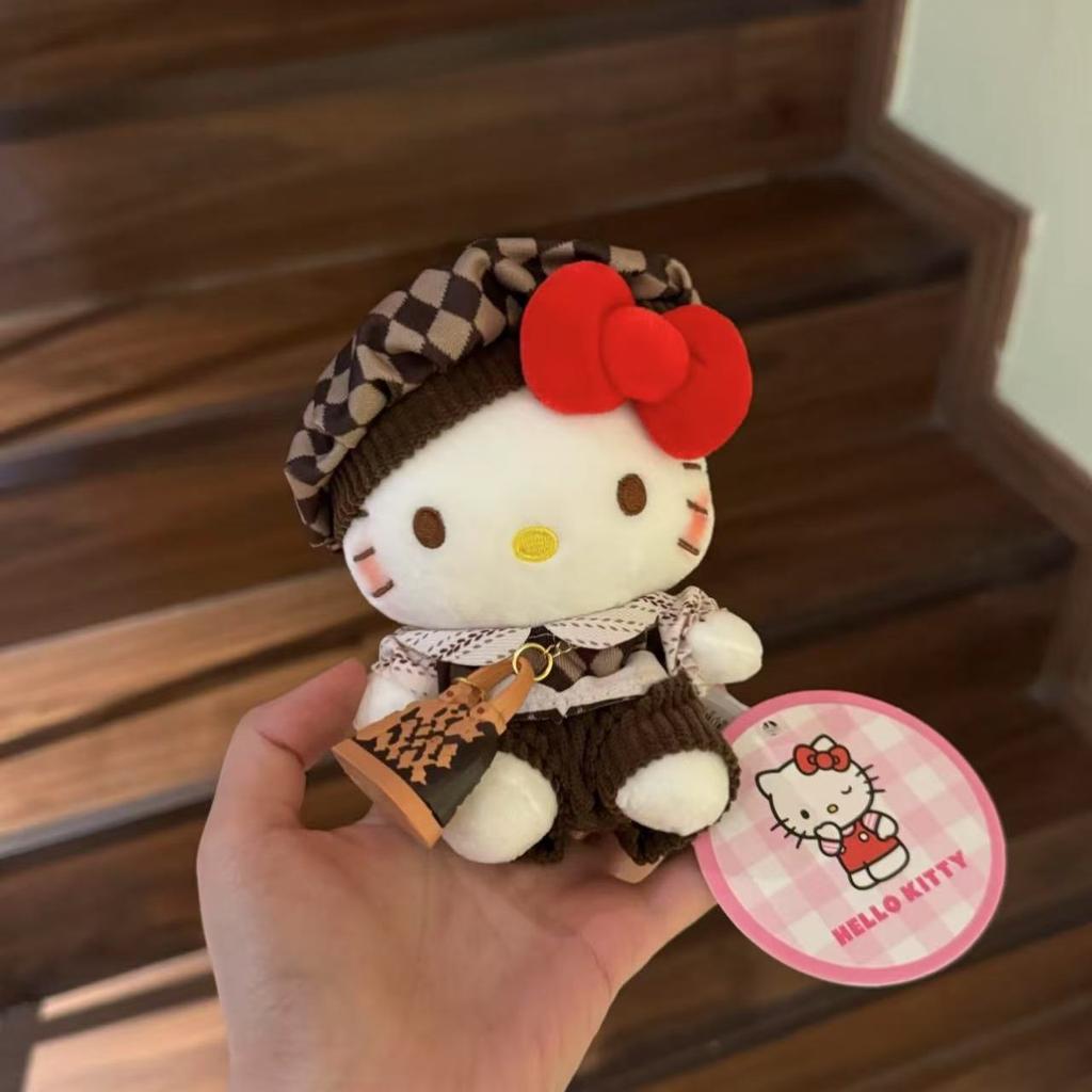 Sanrio Hello Kitty 12Cm Plush Keychain Kawaii Kitten Backpack Pendant Toy For Kids And Women Car Bag Decor Stuffed Doll