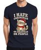 I Hate Christmas Or Christmas Or People Funny Cat Sarcastic Unisexs Tshirt