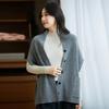 Women's 100% Wool Knit Cardigan Vest - Autumn/Winter 2025 Shawl