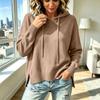 Suéter de Punto con Capucha para Mujer Otoño Invierno Manga Larga Pulóver Top para Uso Casual