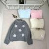 2026 Autumn/Winter Women's Loose Knit Sweater with 3D Flower Design