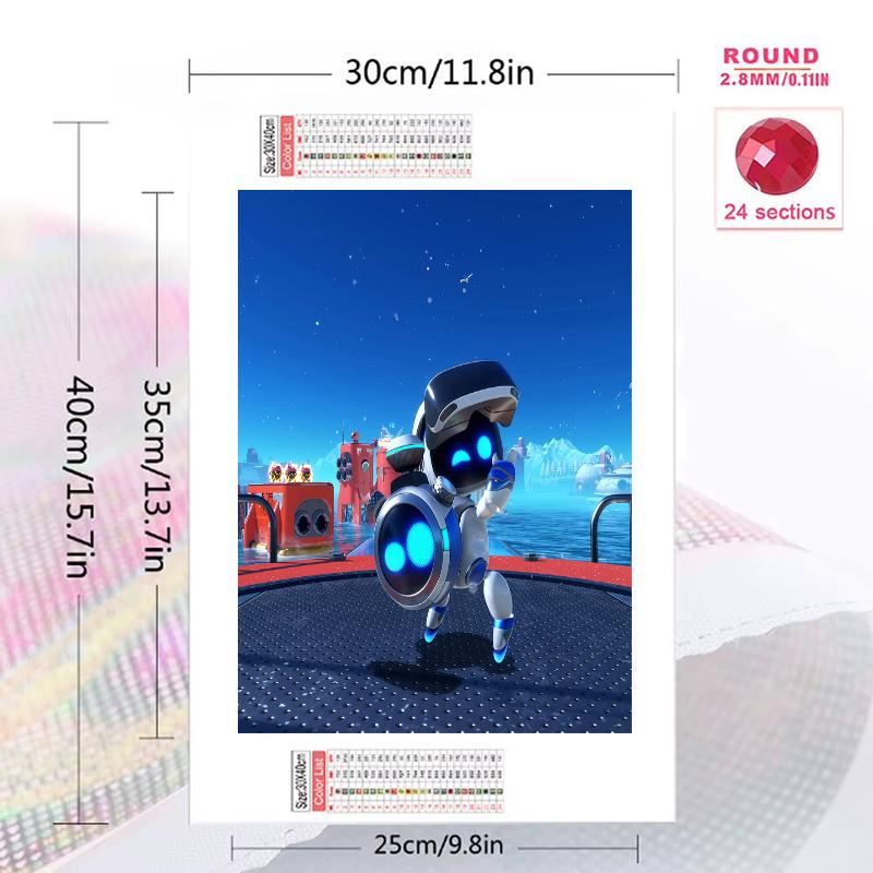 Astro Bot 100% Round Full Drill 5D DIY Diamond Painting Embroidery Cross Stitch Rhinestone Décor