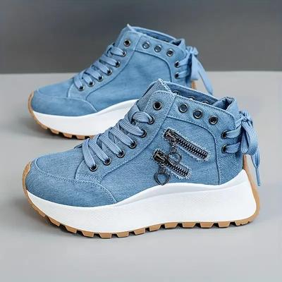 Fashion Women's Sneakers Classic Denim Canvas Shoes Lace Up Vulcanized Shoes Designer Students Canvas Shoe Women's Platform Casual Shoes