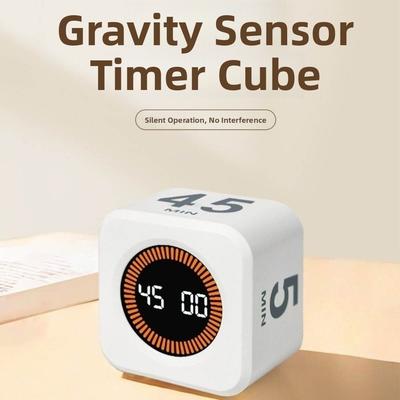 1 Pc Flip Gravity Sensing Timers Cube Countdown Timers Visual Flip Productivity Cube Timers LED Display