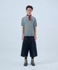 NOISE Point Punching Round Short Sleeve Knit - Gray