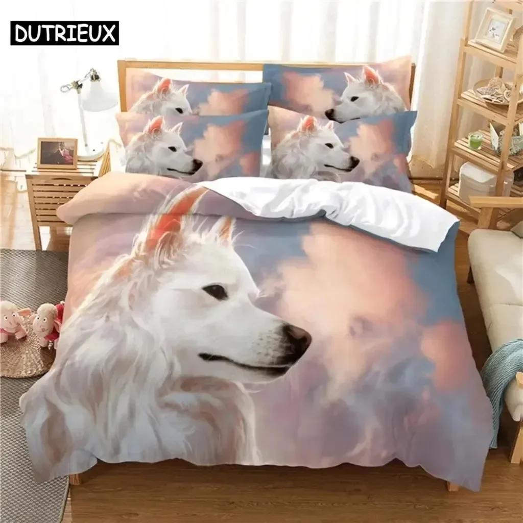 Luxury New 3D Print Love Wolf Comfortable Duvet Quilt Cover Pillowcase Bedding Set Children Bedroom Decoration Home Textile