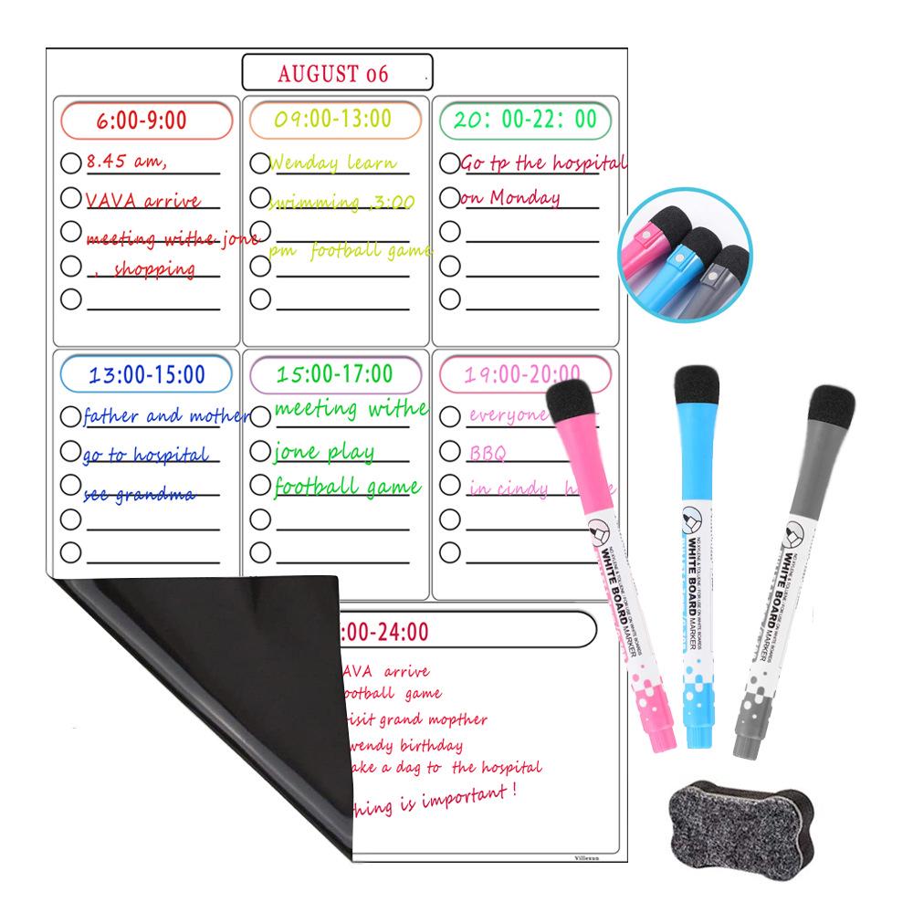 A3 Magnetic Erasable Monthly & Weekly Planner Whiteboard Set for Refrigerator