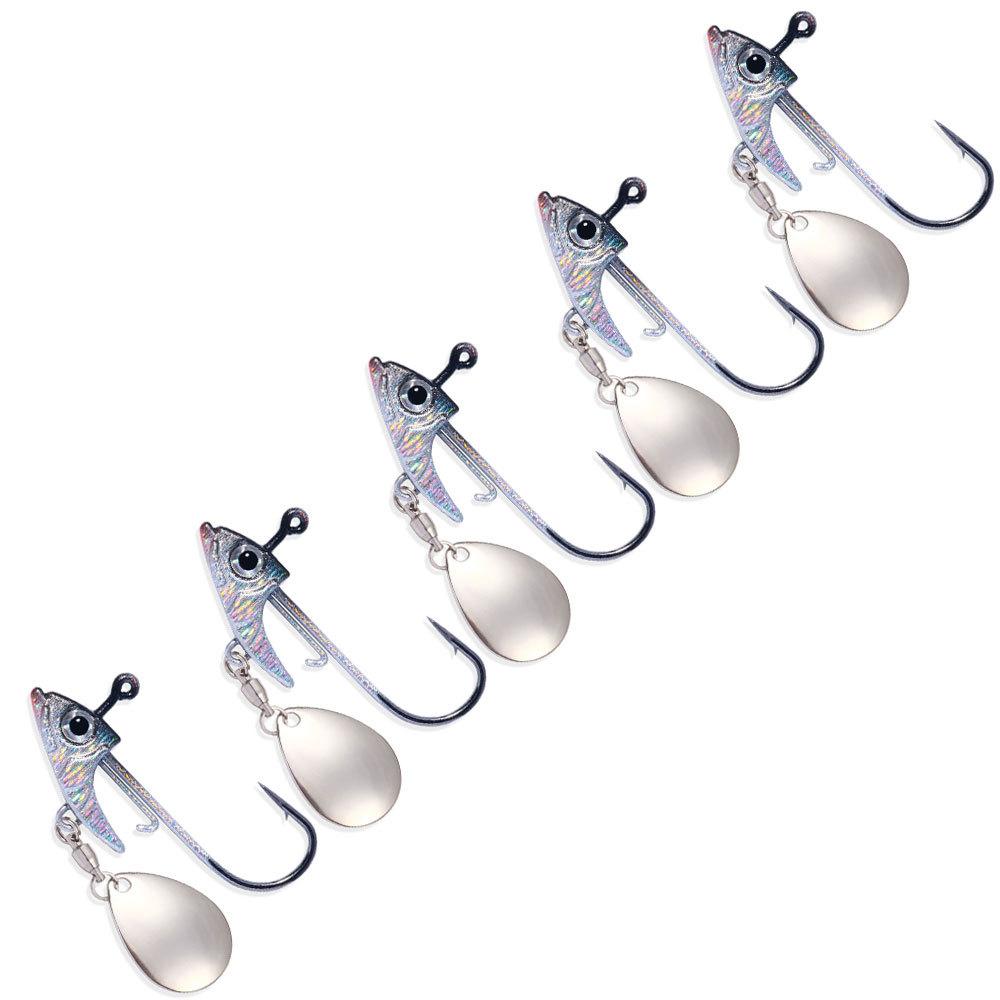 

5 шт. 7 г/10 г/15 г рыболовные приманки крючок свимбейт джиг головки блесна пайетки крючки для соленой воды пресноводная рыболовная приманка крючок 7g/5Pcs