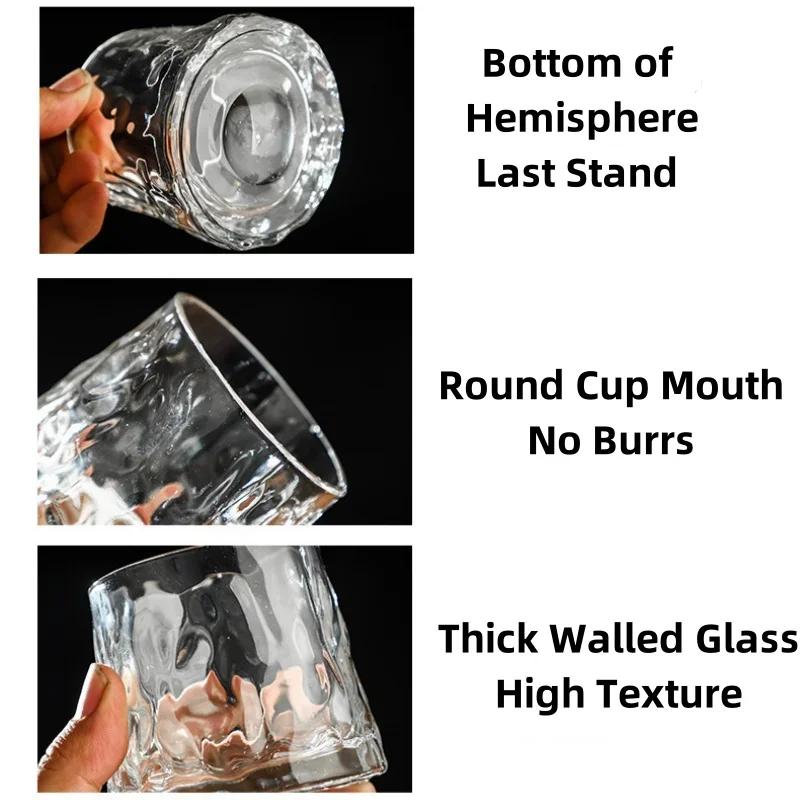 200ML Creative Whiskey Glasses Durable Spinning Glassware Cocktails Wine Brandy Cup Water Juice Mug Party Drinking Glass Tumbler