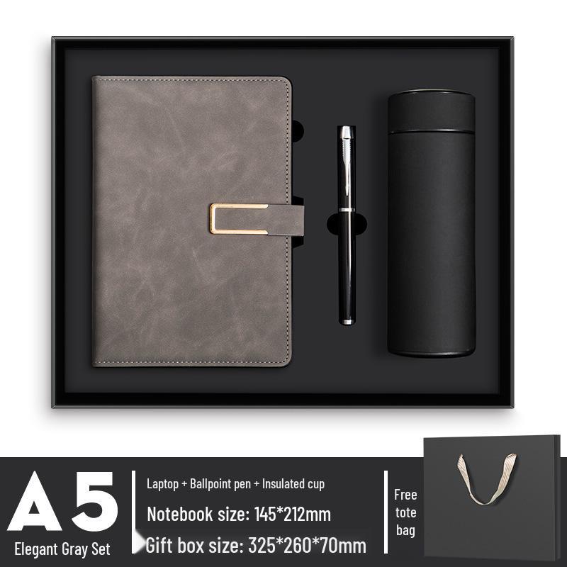 Conjunto de Cadernos A5 de Luxo: Caixa de Presente Diário de Negócios Personalizável com Opção de Impressão de Logotipo